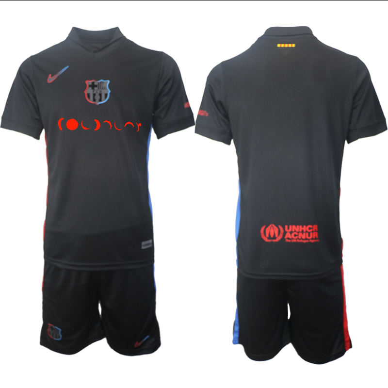 Men 2024-2025 Club Barcelona away Black Blank Soccer Jersey->barcelona jersey->Soccer Club Jersey